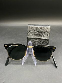 Ray-Ban Clubmaster Folding RB 2176 901 51-21 Black Gold *7179