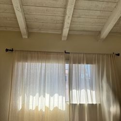 Curtain Rod And Curtains (2)
