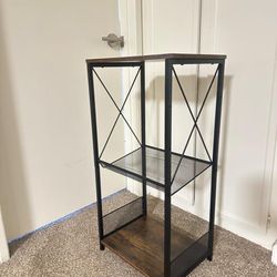 Industrial Style Metal and Wood Shelf Unit