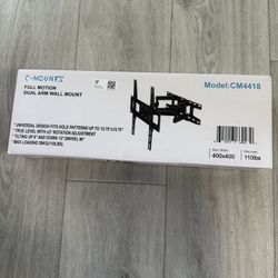 Full Motion TV Wall Mount with Double Hinged Arm Swivel and Tiltable for 26 to 65 Inch Flat Screen TVs, Maximum VESA 400 x 400 and 110 Pounds