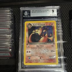 Pokemon 1st Edition Dark Charizard Holo BCG  9 Beckett 