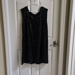 Black Sequin Midi Dress