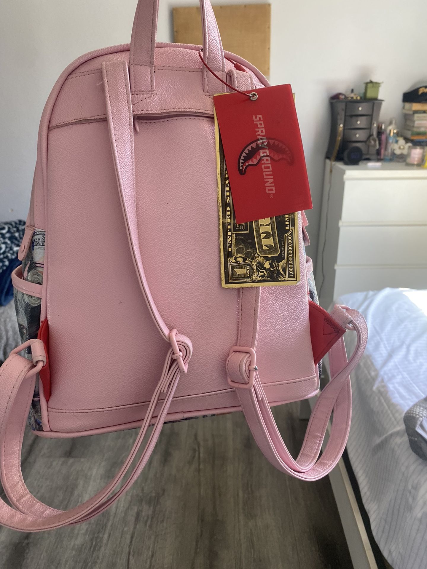 mini pink spray ground bag