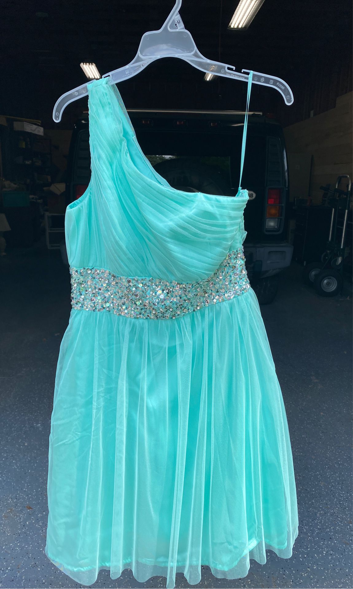 NWOT never worn Tiffany Blue with jewels dress
