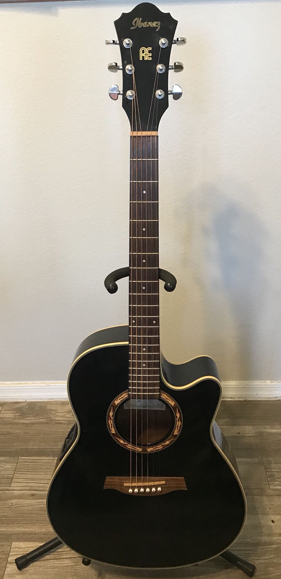 IBANEZ AEF 18BK 1201 ACOUSTIC-ELECTRIC GUITAR BLACK