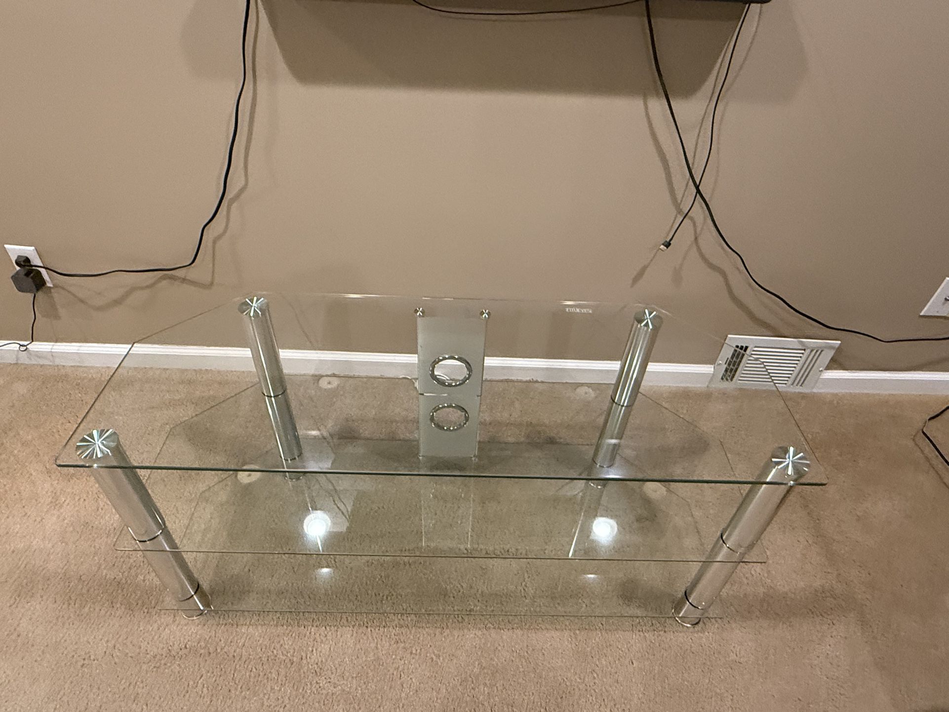 Three Tier Glass Entertainment Center