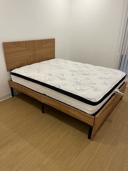Chime 12 Inch Plush Hybrid Queen Mattress, Bed Frame & Headboard