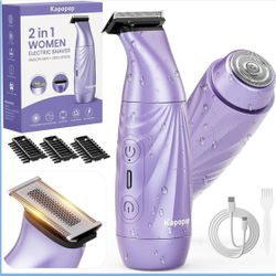 Upgrade Painless 2-in-1 Bikini Trimmer for Women,Electric Shaver & Razor New