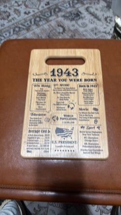 Commemorative cutting board never used the year you were born