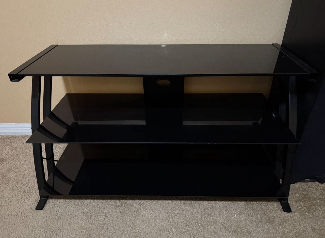 Black Glass Tv Stand