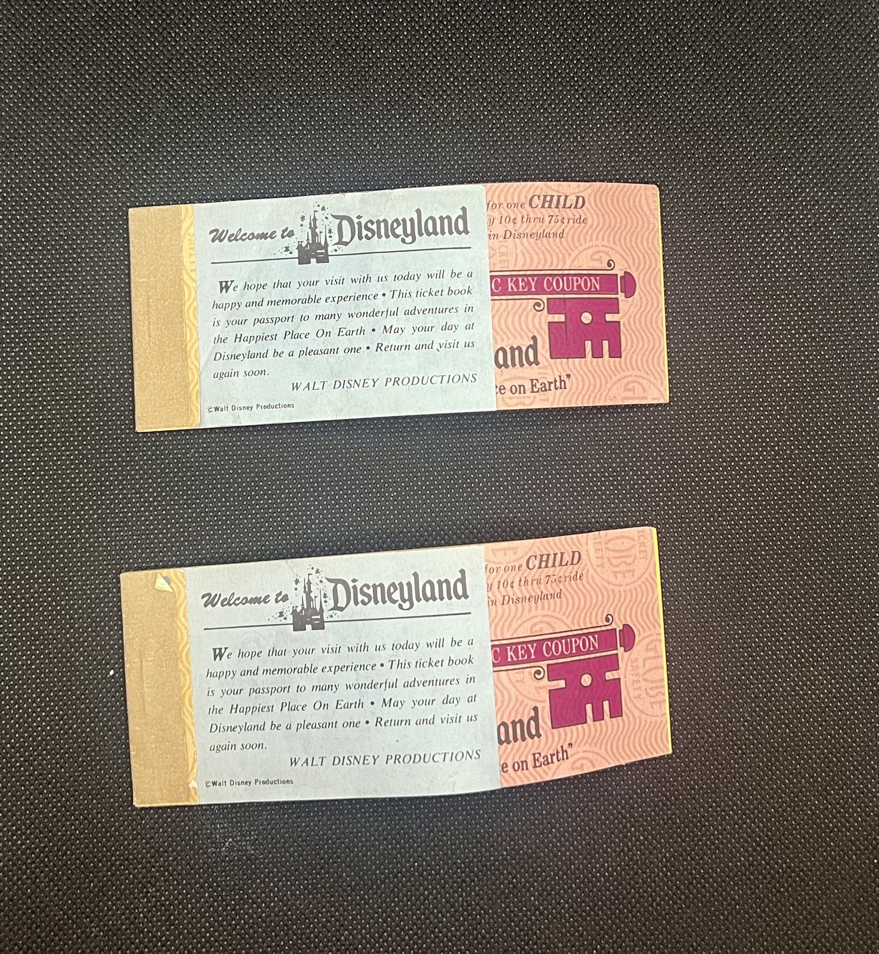 Vintage Disney Tickets 1960s