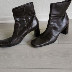 Brown Leather Women's Boots 