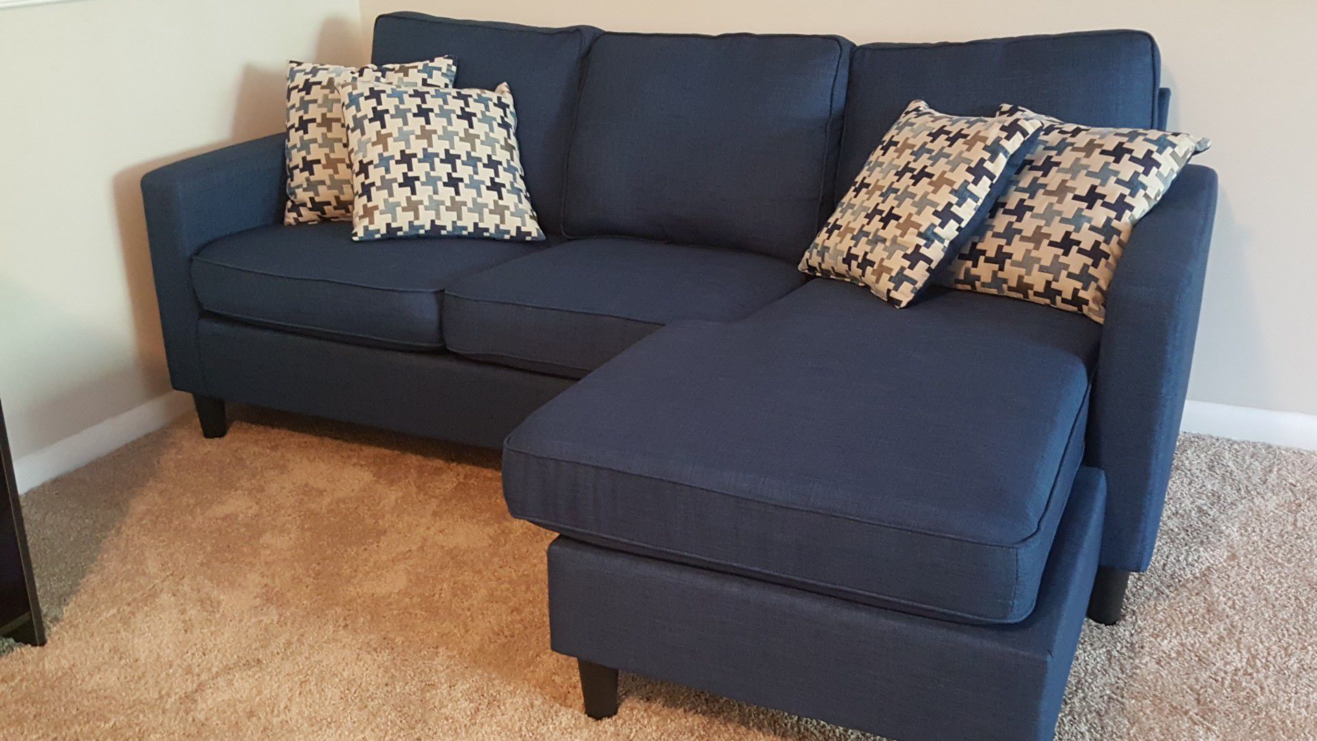 Barely used Bob's Furniture Blue L Couch