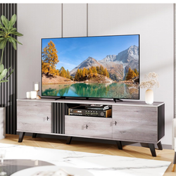 TV Stand for 65-80 Inch TV, Large Entertainment Center with Storage Drawer, 2 Side Cabinet &Open Shelf, Wood TV Console Table for Bedroom, Living Room