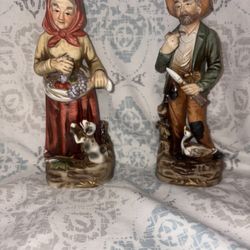 Vintage Homco Taiwan 1980s Old Couple Porcelain 