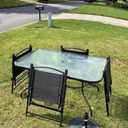 Outdoor set include stand for umbrella 