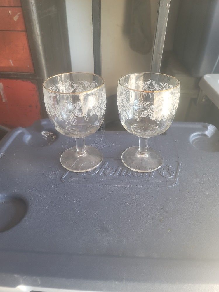 Vintage Etched Glass