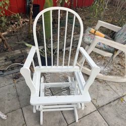 Rocking Chair Wooden Glider White  Farmhouse Style 