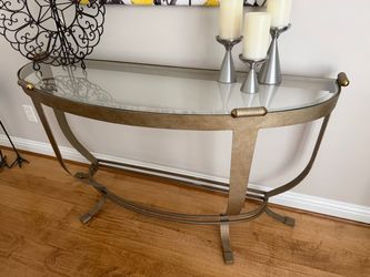Glass & Metal Sofa Table