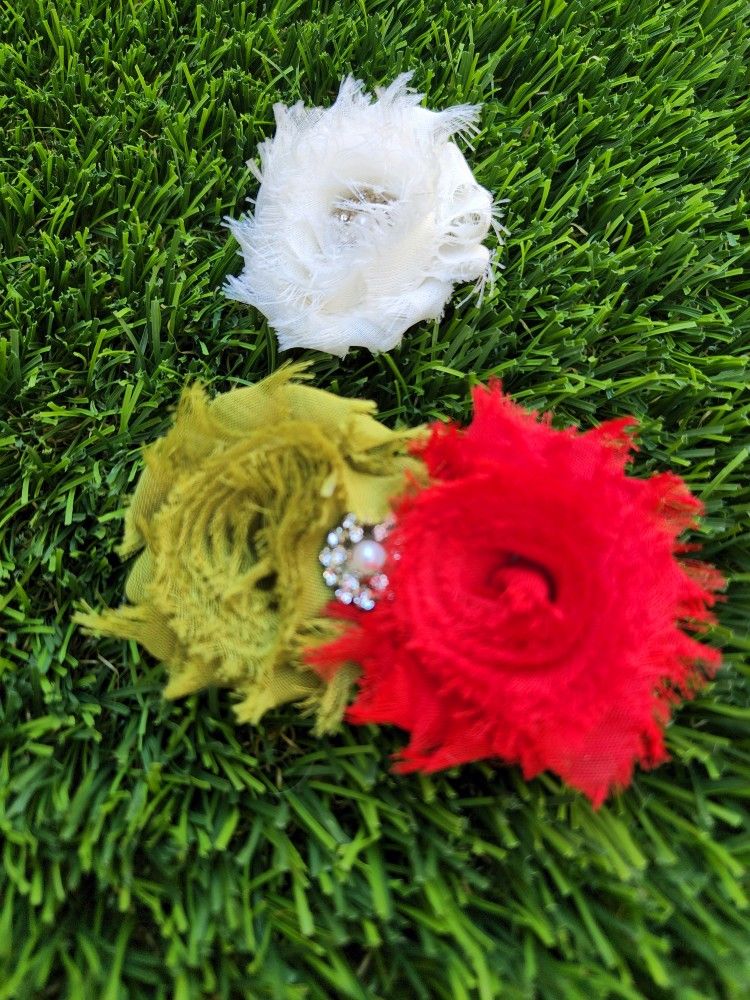 Little Girls Rosette Hair Clips