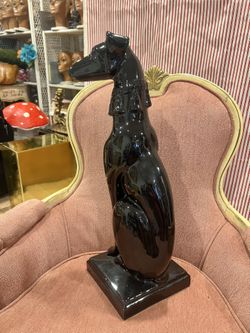 Vintage Whippet Greyhound Dog Statue Hollywood Regency 