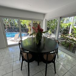 Wood Black Table And West Elm Chairs 