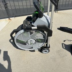 EGO Misting Fan, Charger, Batteries, And Leaf Blower 