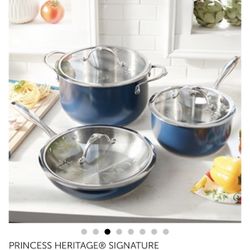 Set  De Sartenes Princess House Navy Color 