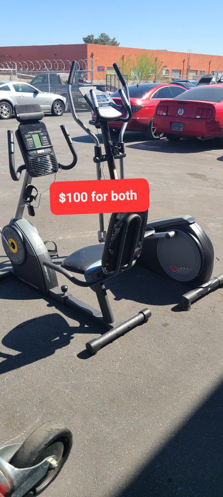 Proform Elliptical + Recumbent Exercise bike combo - 100$ for both - 100$ por los 2 