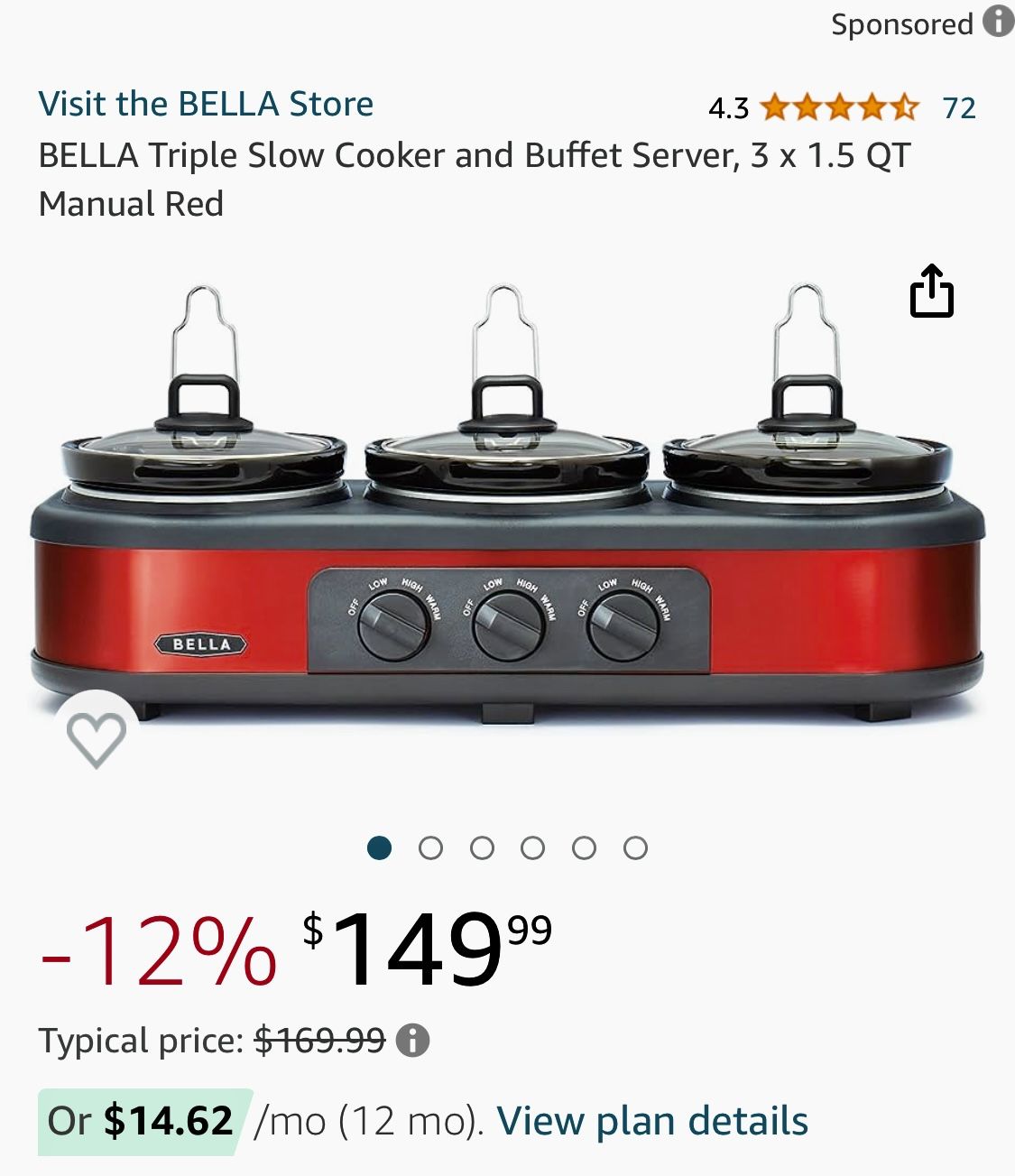 Bella - 1.5-Quart Manual Slow Cooker
