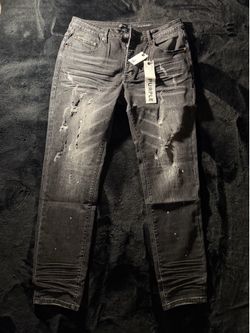 Black purple jeans