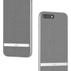NEW Moshi Vesta Fabric Hardshell Case for iPhone 8+/7+ Herringbone Gray