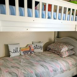 White Twin Size Bunk Beds w/Mattress
