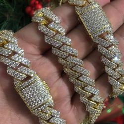 16MM Full Diamond 14k Gold Plated Doesn't Loses Color 