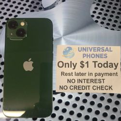 APPLE IPHONE 13 128GB UNLOCKED.  NO CREDIT CHECK $1 DOWN PAYMENT OPTION.  3 MONTHS WARRANTY * 30 DAYS RETURN * 