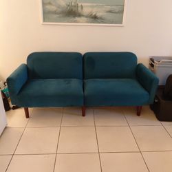 Mid-century Modern Love Seat Sofa Convertible Sleeper Bed