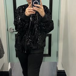 Black Sequin Jacket Forever 21 Men’s XL