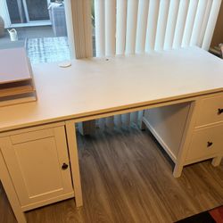 Hermes IKEA White Wood Desk 