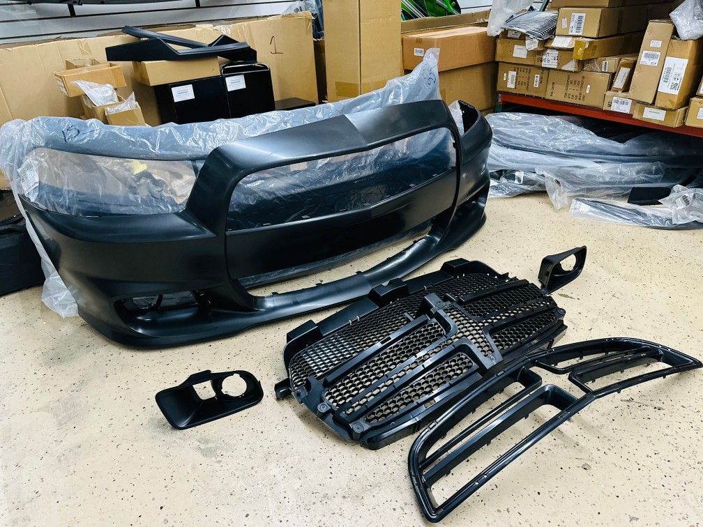 2011-2014 Dodge Charger SRT8 Unpainted Front Bumper Cover + Grilles PP