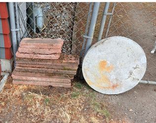 Yard bricks and patio round