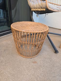 Boho Wicker Side Table / Accent Table