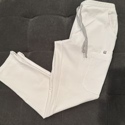 FIGS WHITE YOLA SCRUB PANTS-Size Small 