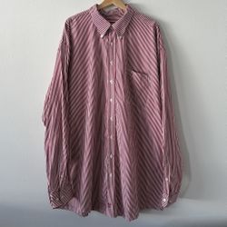 Rochester Red And White Striped Dress Shirt Size 3XT