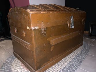 Steamer Trunk with Vintage Dome Top