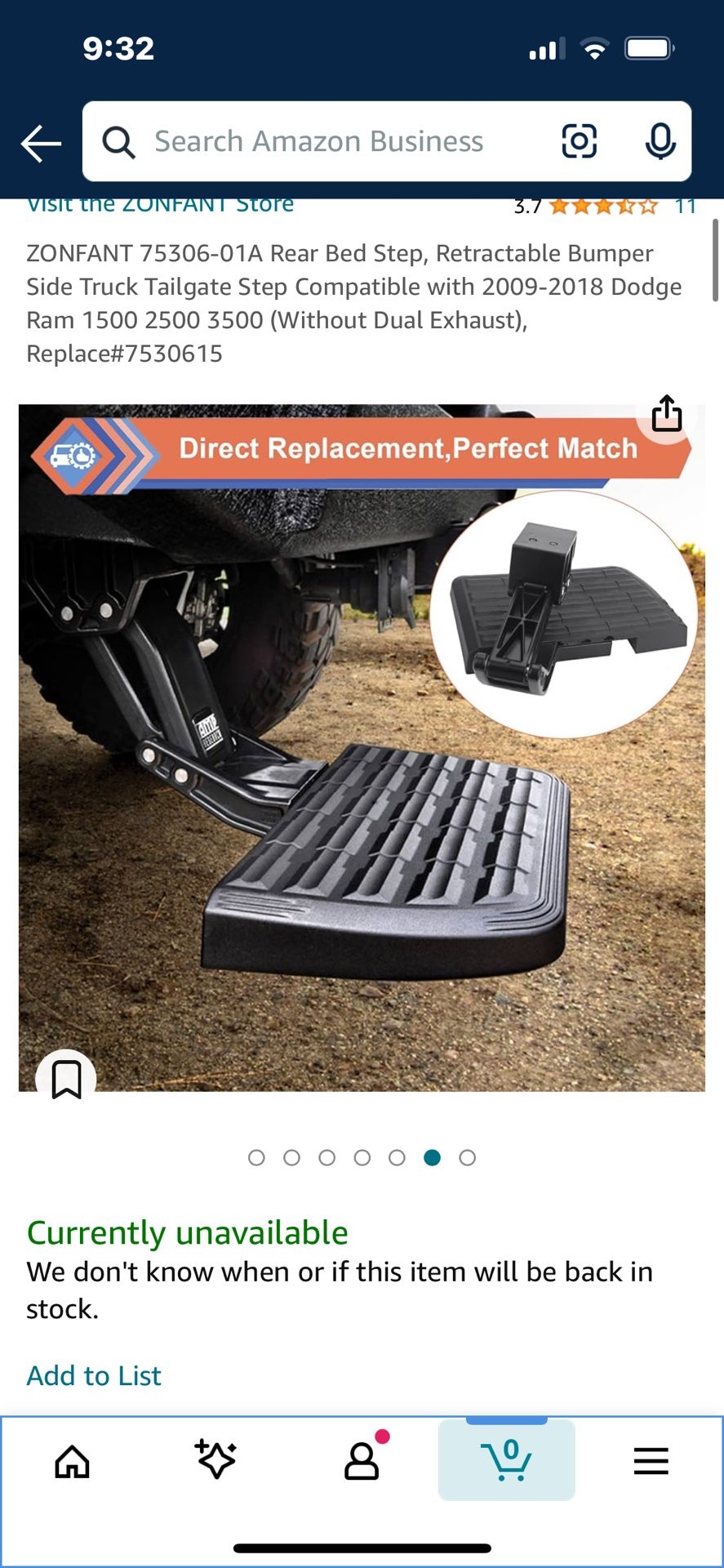 Dodge Ram Retractable Rear Tailgate Step