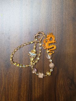 Golden traditional chinese dragon bag chain