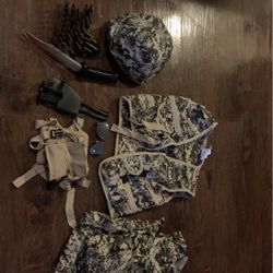 Great 9 Piece Boys Medium Halloween Costume Army Man All Pieces Included