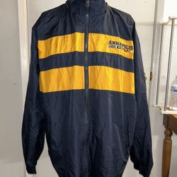 Vintage Cheneral Mens Annapolis Made In USA Jacket Full Zip Coat Dark Blue Sz L