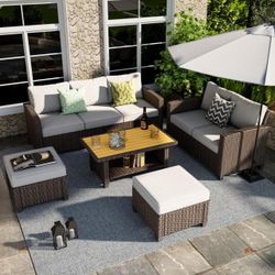 7-Seater Outdoor Sofa Sectional Patio Furniture Set