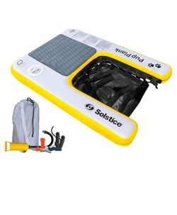 Inflatable Dog Float for Swimming Pool, Lake, Pond Raft (up to 30 lbs)